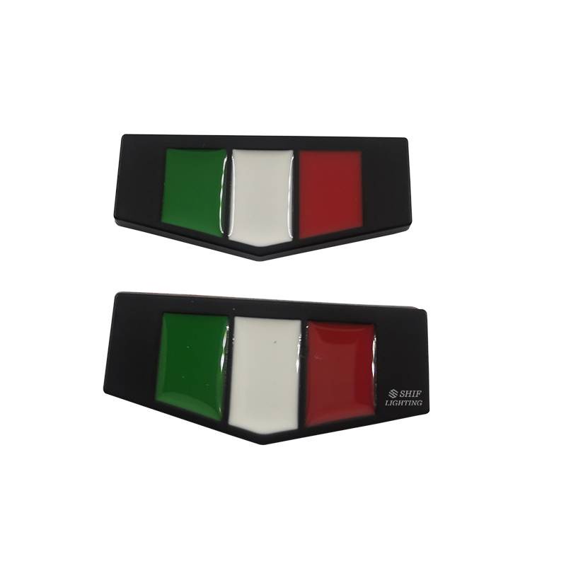 1 pair Metal Tri-Color ITALY National Flag Logo Car Auto Motor Decorative Side Rear Emblem Badge Sticker Decal