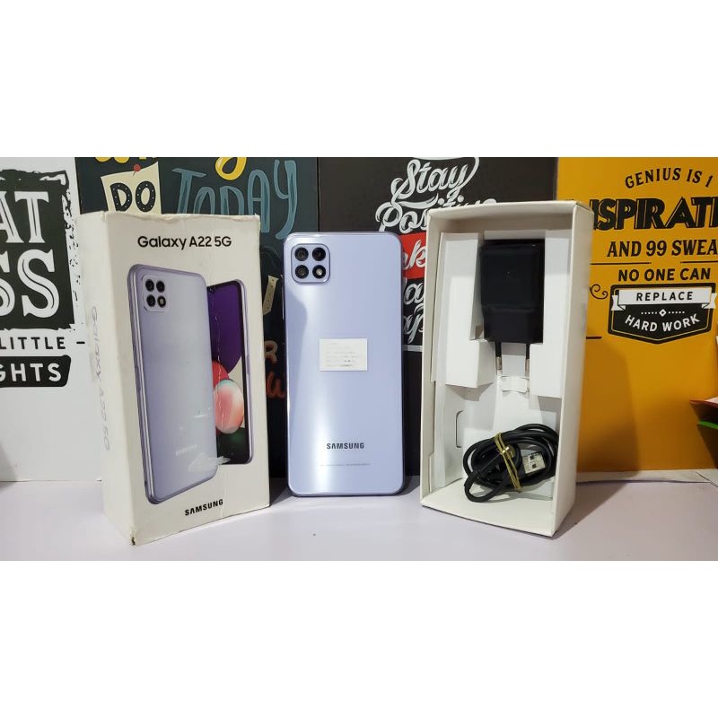 SAMSUNG A22 5G DUAL SIM RAM 6/128GB FULLSET MULUS NO MINUS BEKAS SEKEN