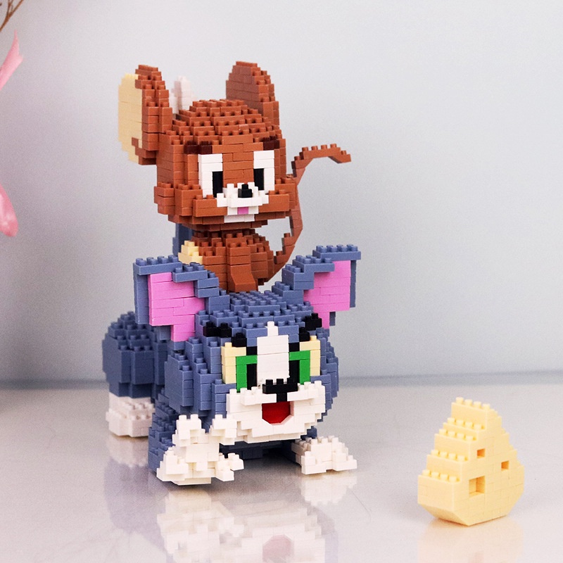 Block Toys Bricks Tom and Jerry Nano Block Mainan Balok Susun Edukasi Karakter Kartun DIY 3D Puzzle