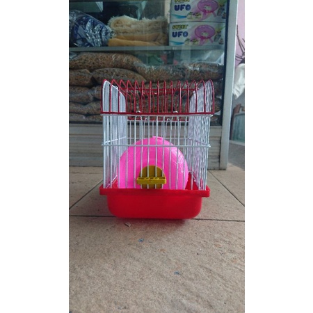 Kandang smart02 hamster kecil lengkap dengan jogging whell dan tempat makan