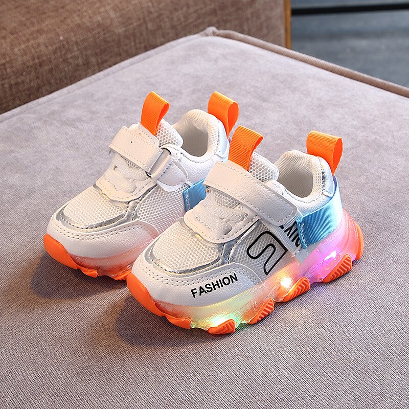 Sepatu Sneaker Anak Perempuan - Sepatu Anak Laki Laki Ultra Light Super LED Sport Import 015 Running Shoes