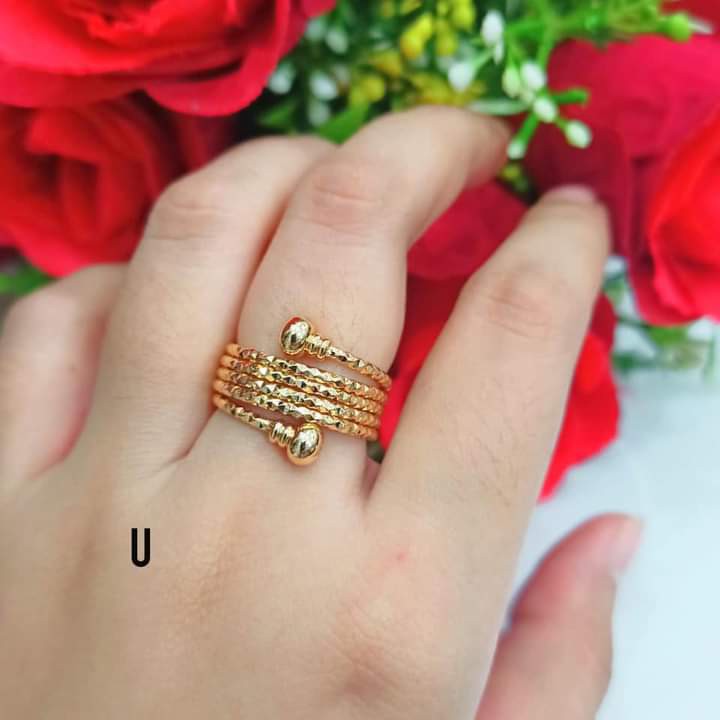 Cincin Dewasa Permata Zircon Gold Perhiasan Wanita Limited edition (COD)