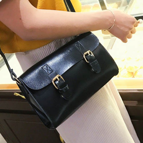 tas selempang wanita sling bag cewek retro double buckle flip (2g1) bta334