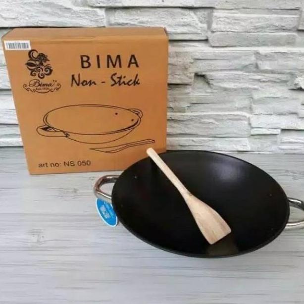 BIMA NS050 WAJAN BESI KUALI BIMA 30CM LAPISAN ANTI LENGKET WAJAN BIMA