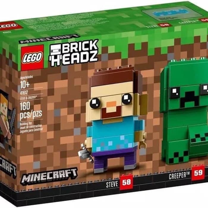 100 original lego brickheadz 41612 steve creep brick headz minecraft w baseplate