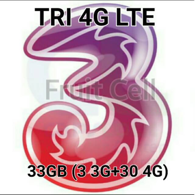 Perdana Tri 4G LTE 33GB 24Jam