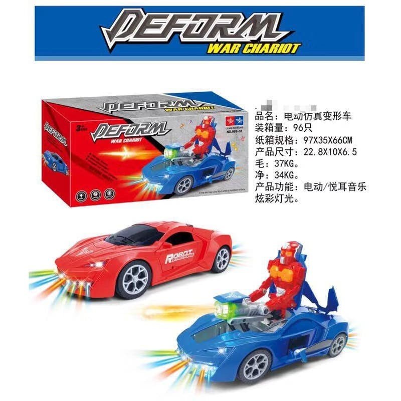 Mainan Mobil Deform Transform - Mobil Robot races car transformer light &amp; music