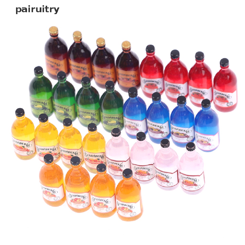 Prt 4pcs Miniatur Botol Minuman Bahan resin Aksesoris Rumah Boneka 1: 12