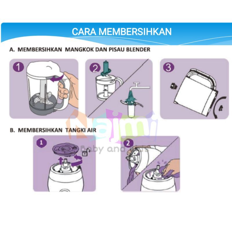 LB012 Baby Safe 6in1 Food Maker Processor / Babysafe Steamer Blender