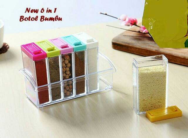 BOTOL RACK RAK BUMBU 6 IN 1 SPICE RACK JAR BOTOL BUMBU ok  good quality