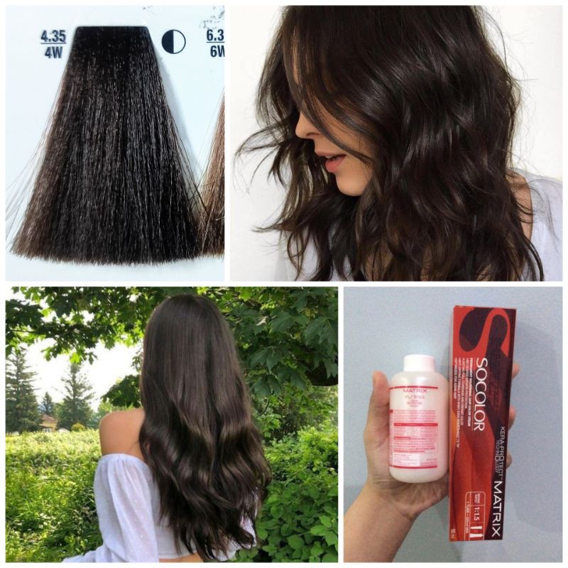 Matrix SoColor 4.35 4W Warm Dark Brown Cat Rambut Coklat Medium Brown Gelap Hair Dye So Color