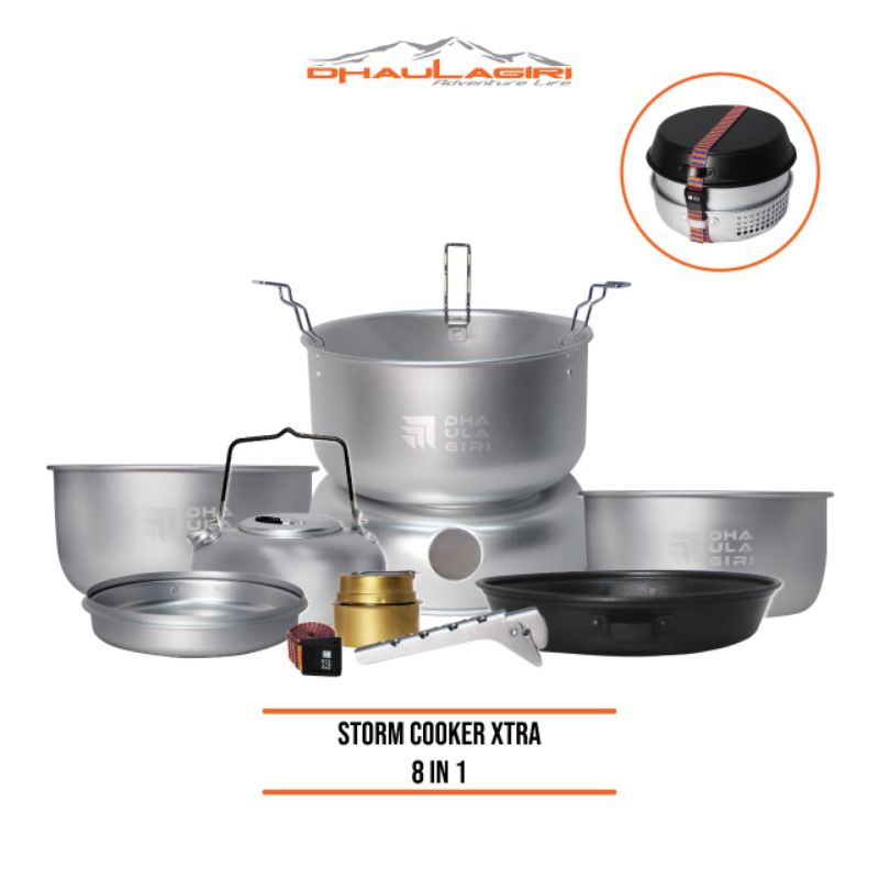 cooking set Dhaulagiri Storm cooker dhaulagiri extra 8 in 1 Cooking Set Paket Alat Masak Camping Dhaulagiri Storm Cooker