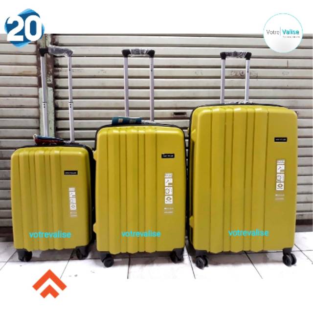 Koper fiber Navy Club 20 inch PP series H8002 double zipper kunci TSA