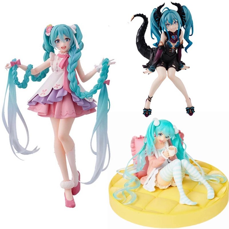 2022 Mainan Action Figure Anime Hatsune Miku Virtual Singer Miku Manga Patung 12-20CM Bahan PVC Untuk Koleksi