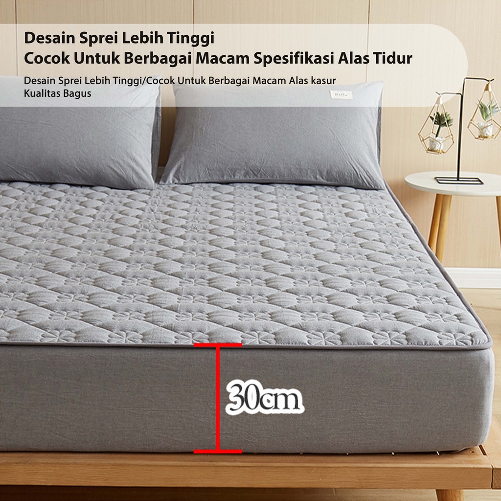 Warna polos Sprei Anti Air/ Sprei Waterproof Protector bermotif ukuran 120x200 160x200 180x200