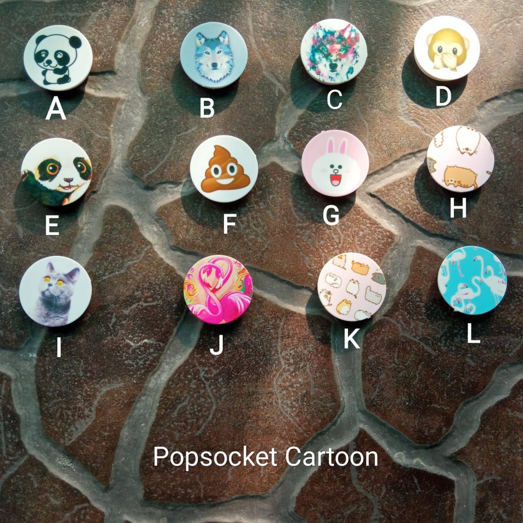 Popsocket Karakter POP SOCKET KARAKTER LUCU READY Popsocket Cartoon Circle Aksesoris Pegangan HP