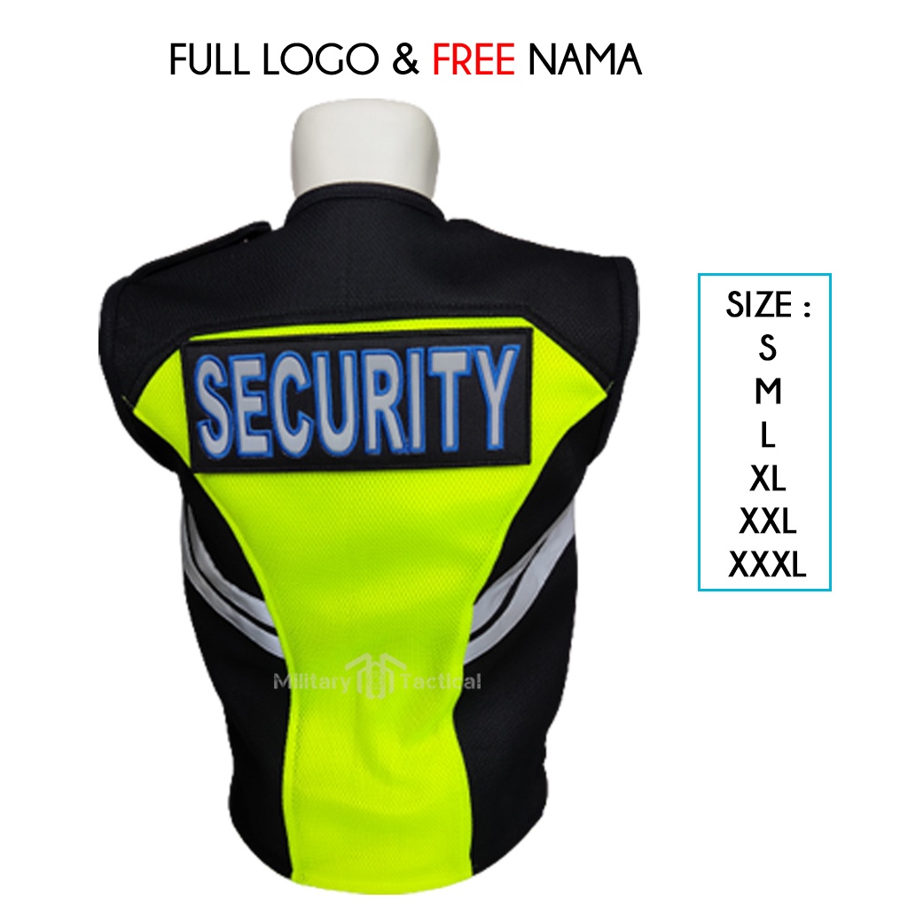 Rompi Security | Rompi Satpam | Custom Ukuran | Custom Size | Full Logo dan Nama