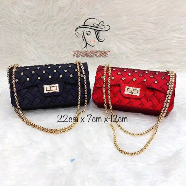 Tas jelly anyam dimond