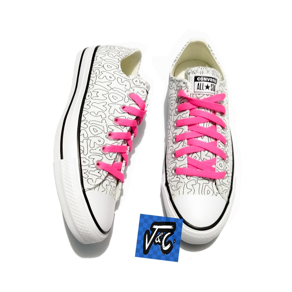Sepatu Converse Chuck Taylor All Star My Story Ox White Pink Murah