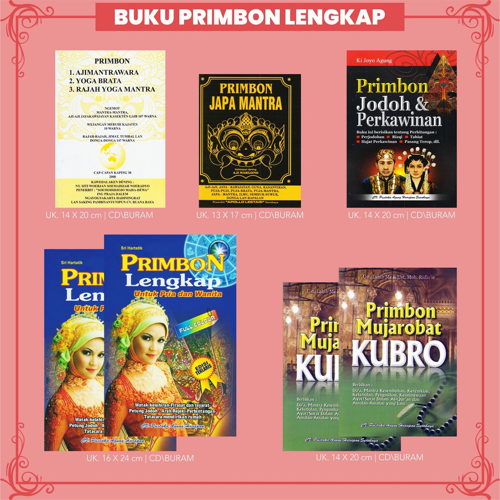 Jual Buku Primbon Jawa Lengkap Primbon Ajimantrawara Yoga Brata Yoga Mantra Primbon Japa 0832