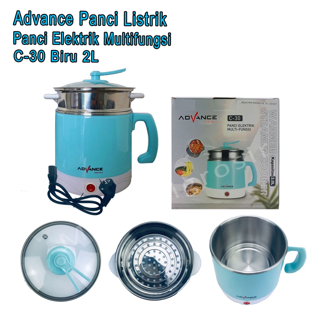 Panci Listrik * Advance * Panci Elektrik Multifungsi * C-30 Biru 2L