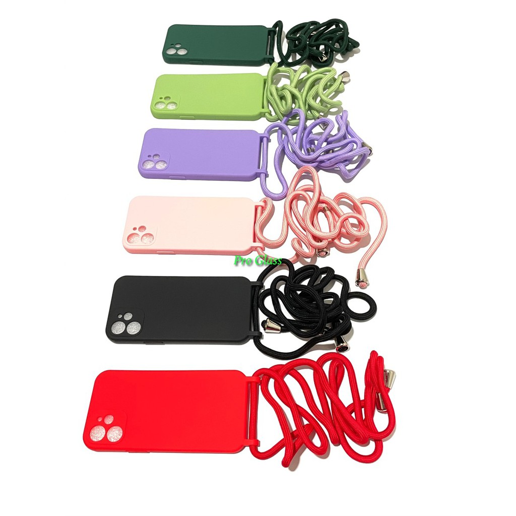 C124 Iphone 12 / 12 Mini / 12 PRO / 12 PRO MAX Lanyard Sling Silicone Case Tali Premium