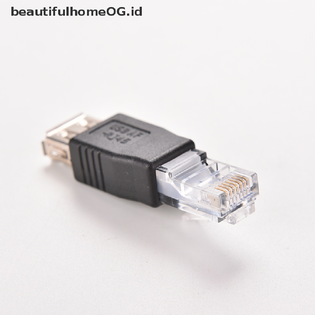 / Beautifulhomeog.id / RJ45 Adapter Socket LAN Ethernet Router Plug Male Ke USB AF A Female