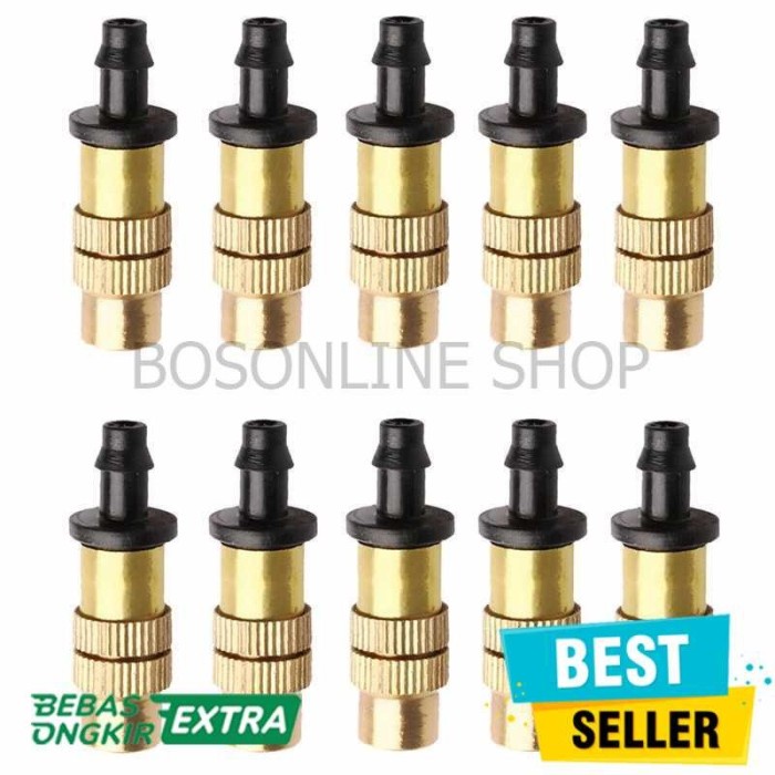 FMFIT 10PCS Water Mist Sprinkler Kabut Embun Irigasi Air Nozzle Sprayer Head