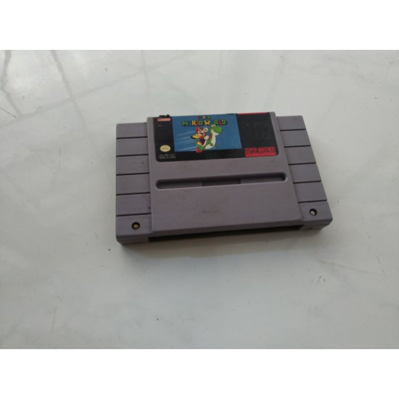 Kaset Super Nintendo SNES Super Mario World Original