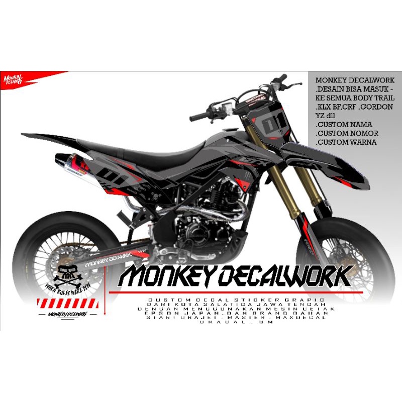 DEKAL STICKER DECAL KLX D-TRACKER COSTOM SIMPLE