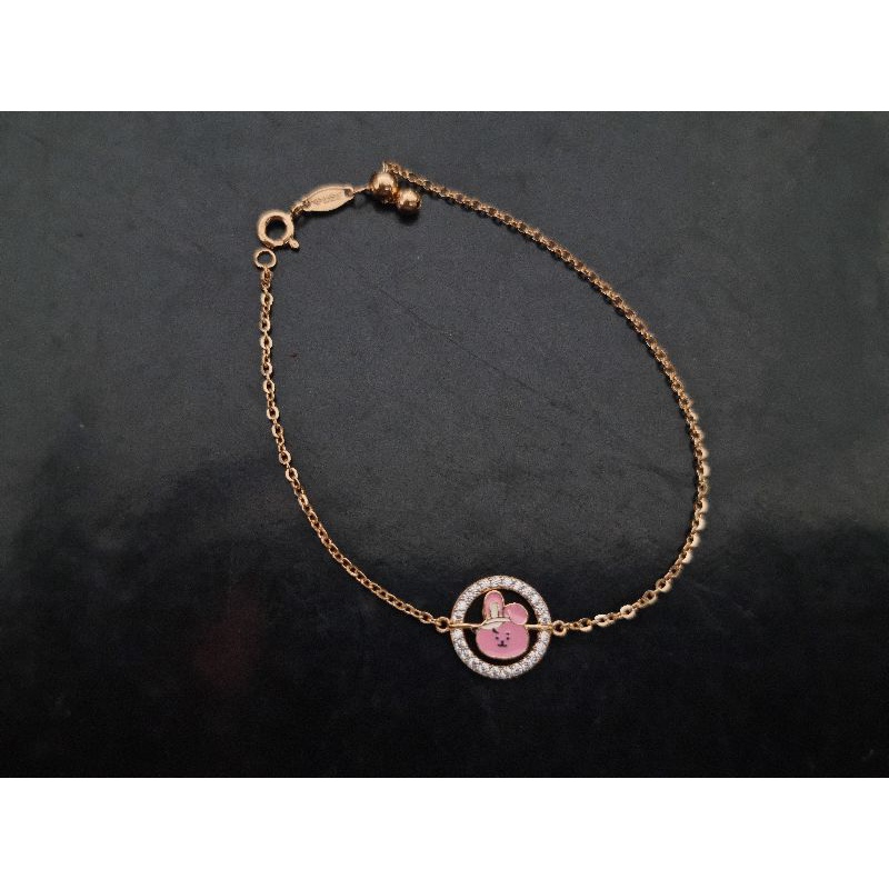 Gelang Emas Model Fancy Serut BT21 RJ Chimmy Tata Cooky Kadar 375/8k