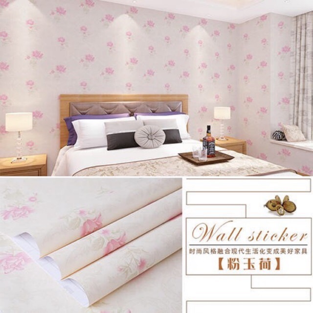 Wallpaper Dinding / Wallpaper Sticker BUNGA KILAP PINK