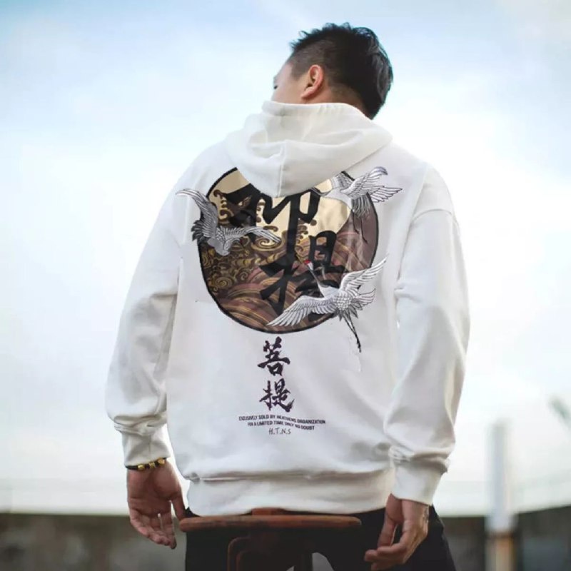 COD Jaket Hoodie Big Size S - 6XL Jaket Jepang Jumbo Bangau Distro Oversize Fleece Tebal Pria Wanita