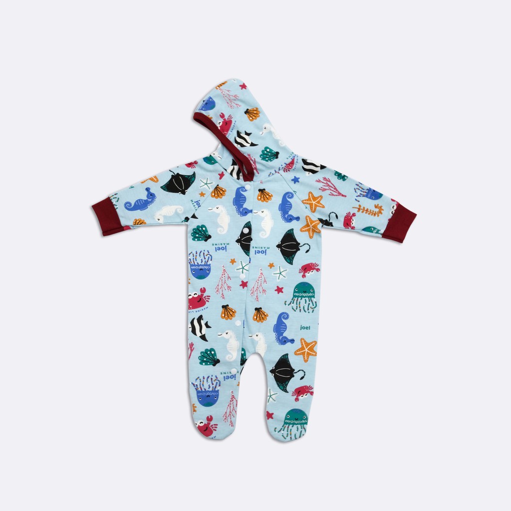 JOEL Jumper Bayi Panjang Topi Pakaian Umur 0-6 Bulan