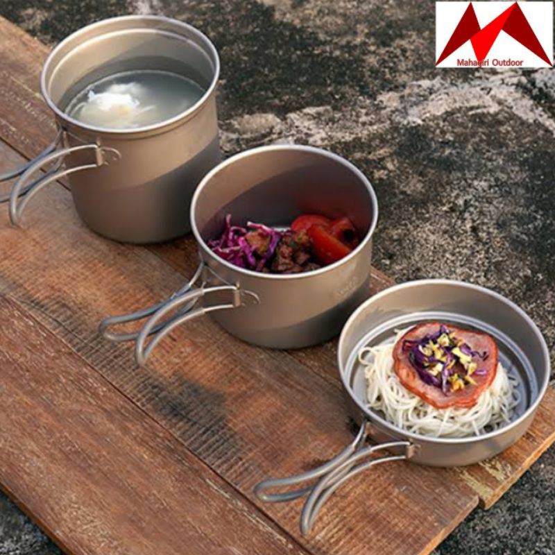 Keith titanium Ti6014 Pot 1200ml 800ml pan 400ml alat masak ultralight camping cooking set