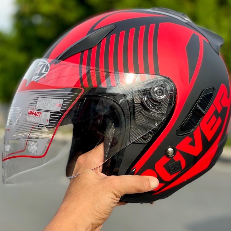 Helm Half Face Double Visor Shell Rover Sni