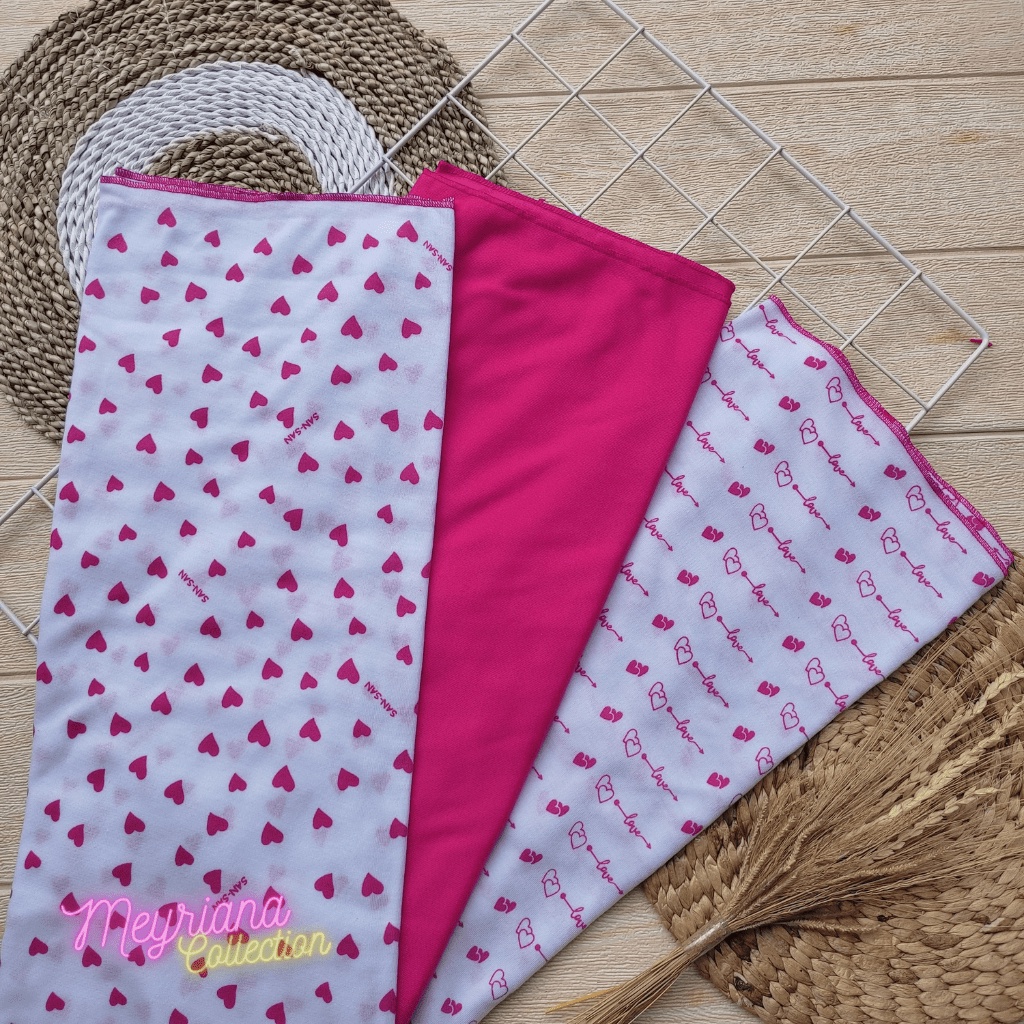 3 PCS Bedong Bayi Seri Pink Pernel Bayi Perempuan Full Print 110*90 Meyriana Collection