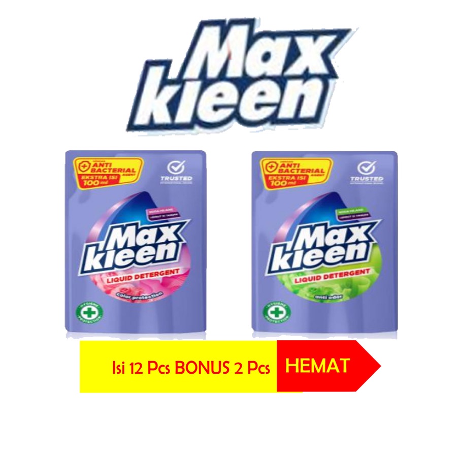 Max kleen Deterjen Cair Antibacterial Agent - Color Protection Renceng 30 ml