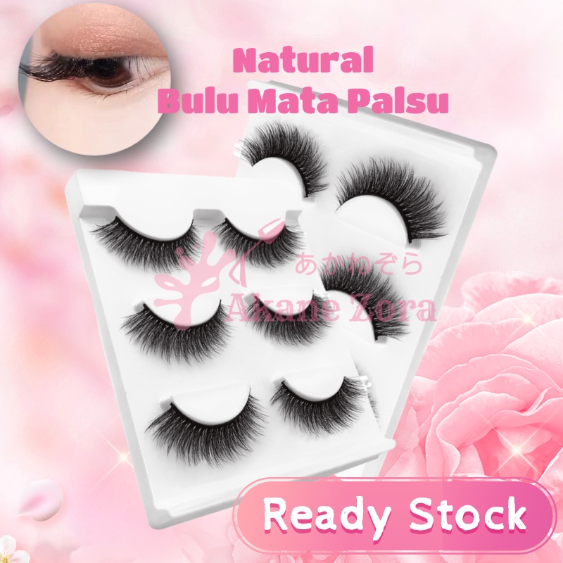 Akane Zora Bulu Mata 3D Bulu Mata Palsu Natural Dan Lem Bulu Mata Expert Premium Dan Penjepit Bulu Mata &amp; Lem Bulu Mata Eyelash Extension Penjepit Bulu Mata Sisir