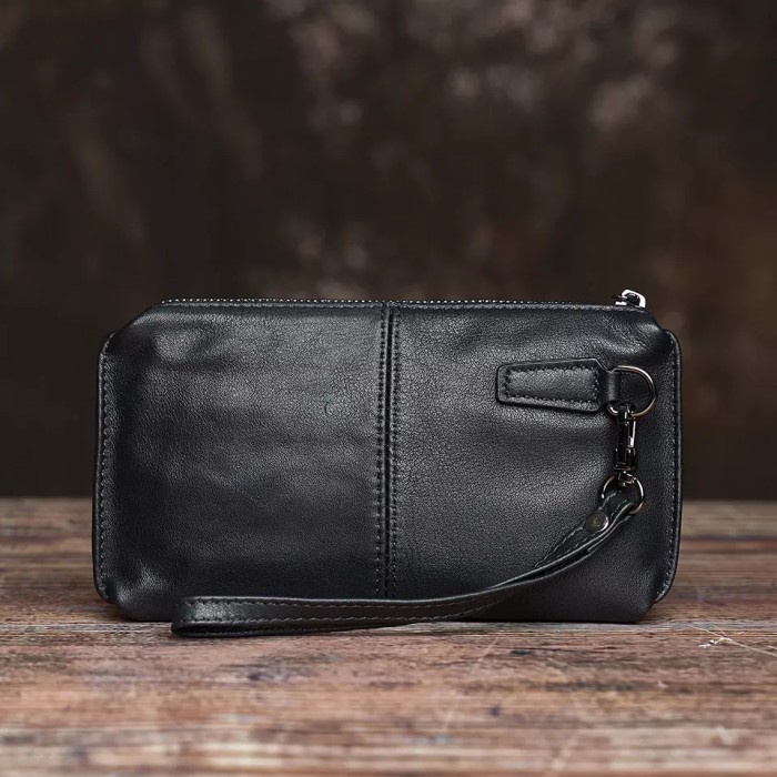 TAS PRIA Handbag Kulit Pria - clutch bag kulit asli - tas tangan asli kulit - Hitam original distro 