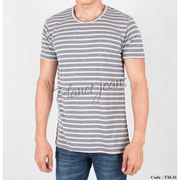 Populer Baju kaos distro salur polos kaus oblong pria belang putih abu gelap