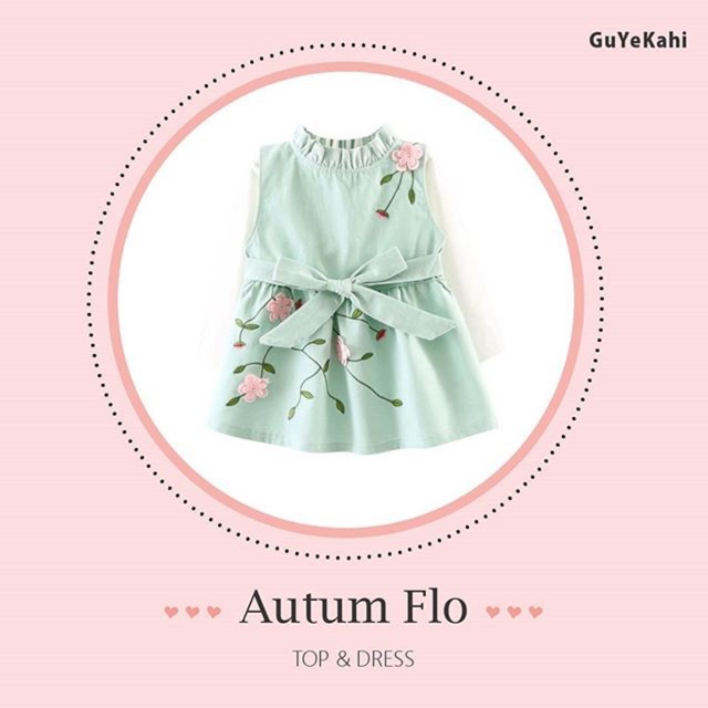 Mini dress anak lengan panjang import