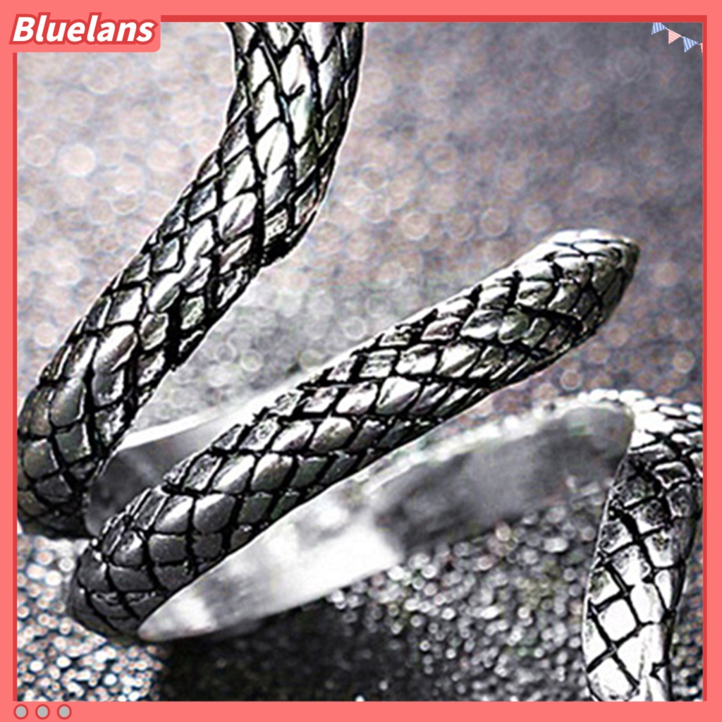 Bluelans Finger Ring Snake Shape Jewelry Gift Alloy Punk Cobra Snake Shape Ring