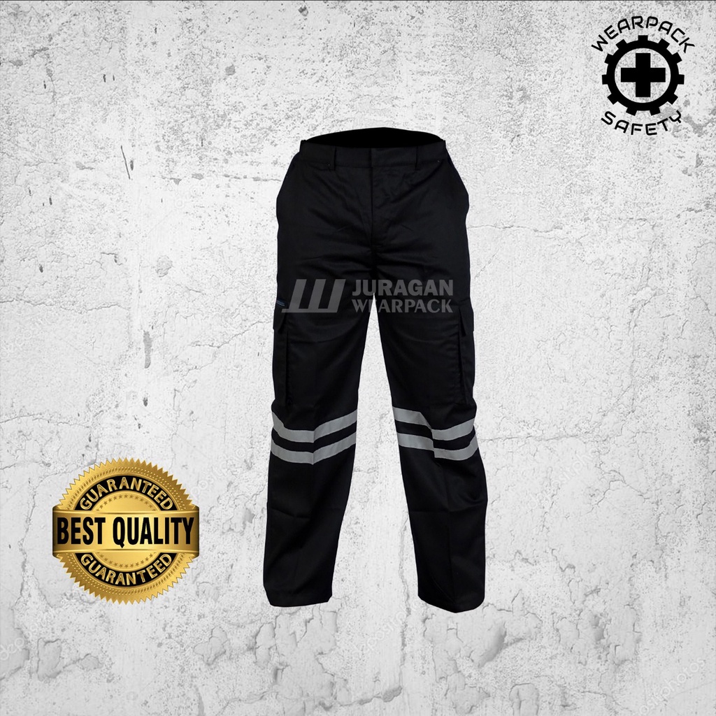 Celana Safety Pria/Celana Wearpack Safety Warna Hitam