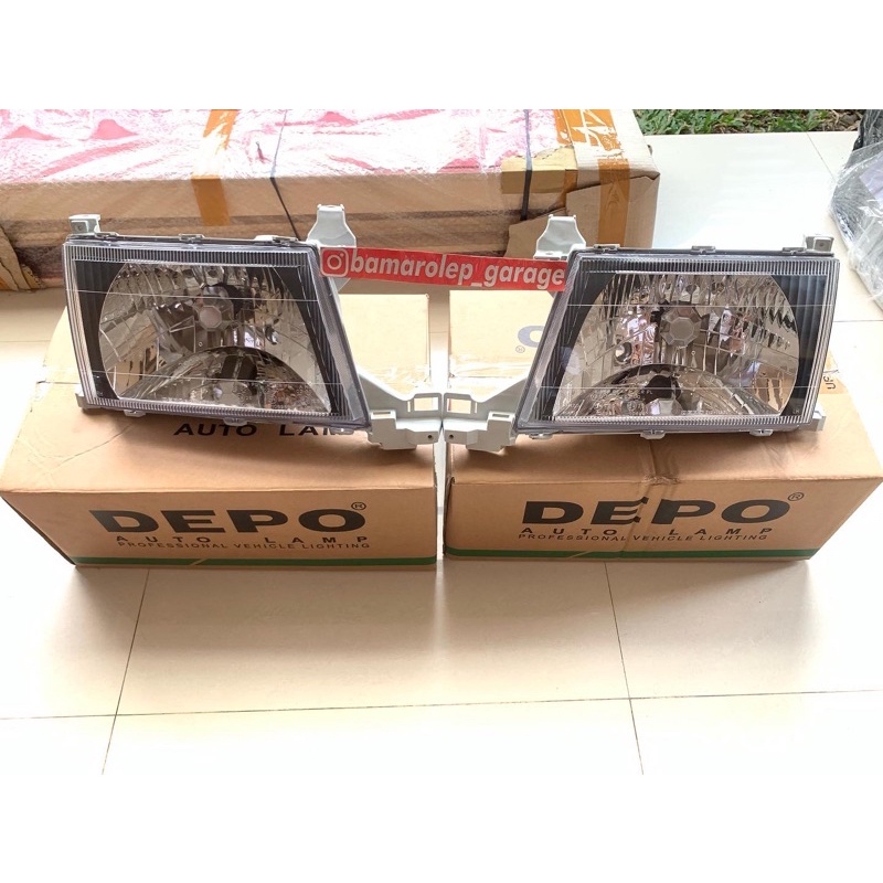 headlamp kijang kapsul 2000-2002 DEPO black smoke