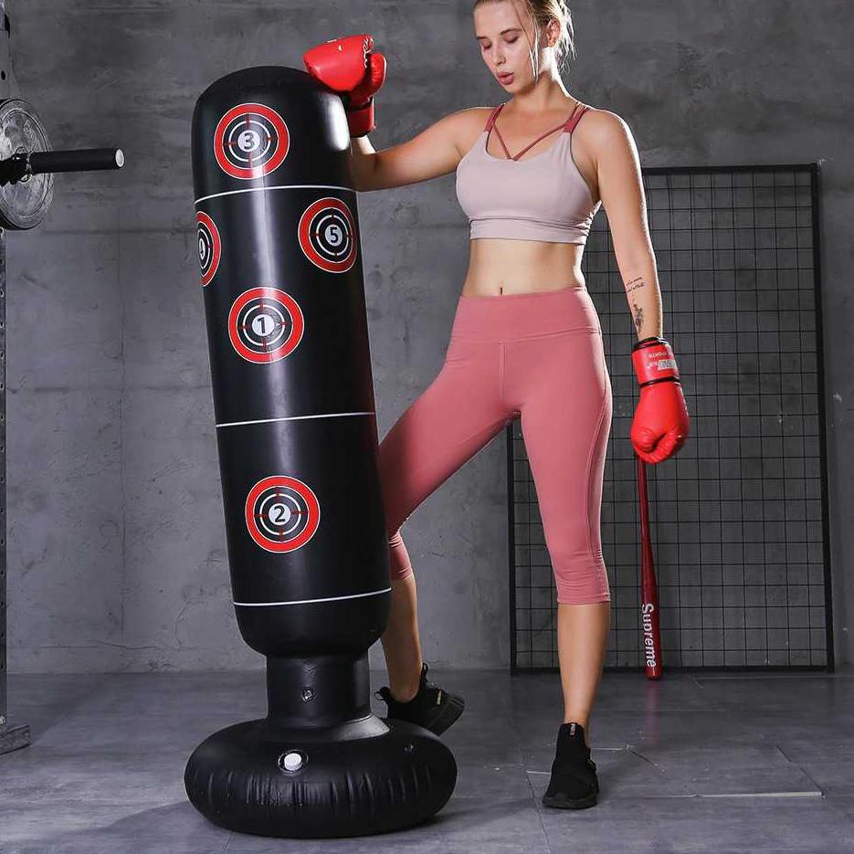 Menarik.. Samsak Tinju Berdiri / Vertical Punching Bag Tiang Samsak Tinju Inflatable 1.6M / Alat Sam