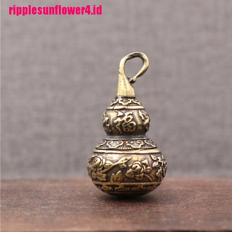 Gantungan Kunci Bentuk Labu / Lotus Bahan Kuningan Gaya Cina