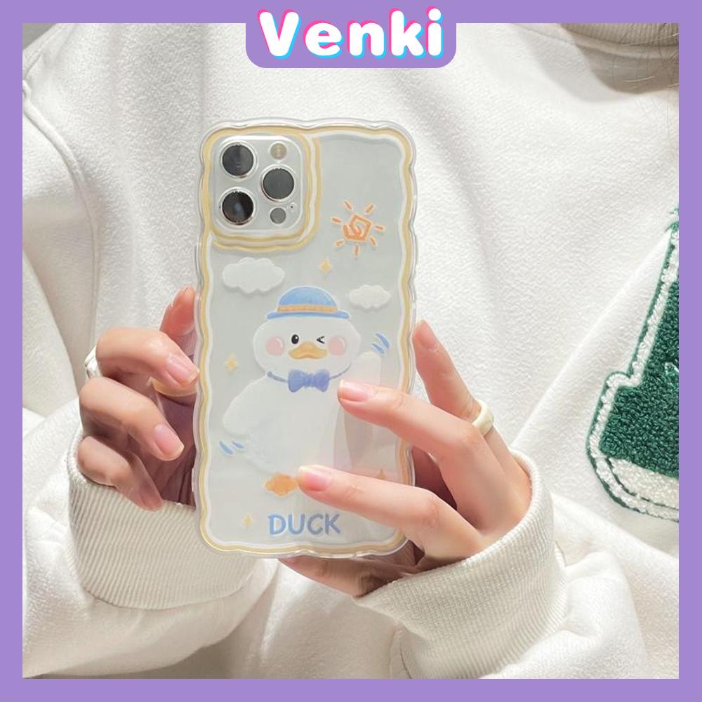 iPhone Case Silicone Soft Case Clear Case Wave Non-Slip Shockproof Camera Cover Protection Duck Cute Compatible For iPhone 13 Pro Max iPhone 12 Pro Max iPhone 11 iPhone7 Plus