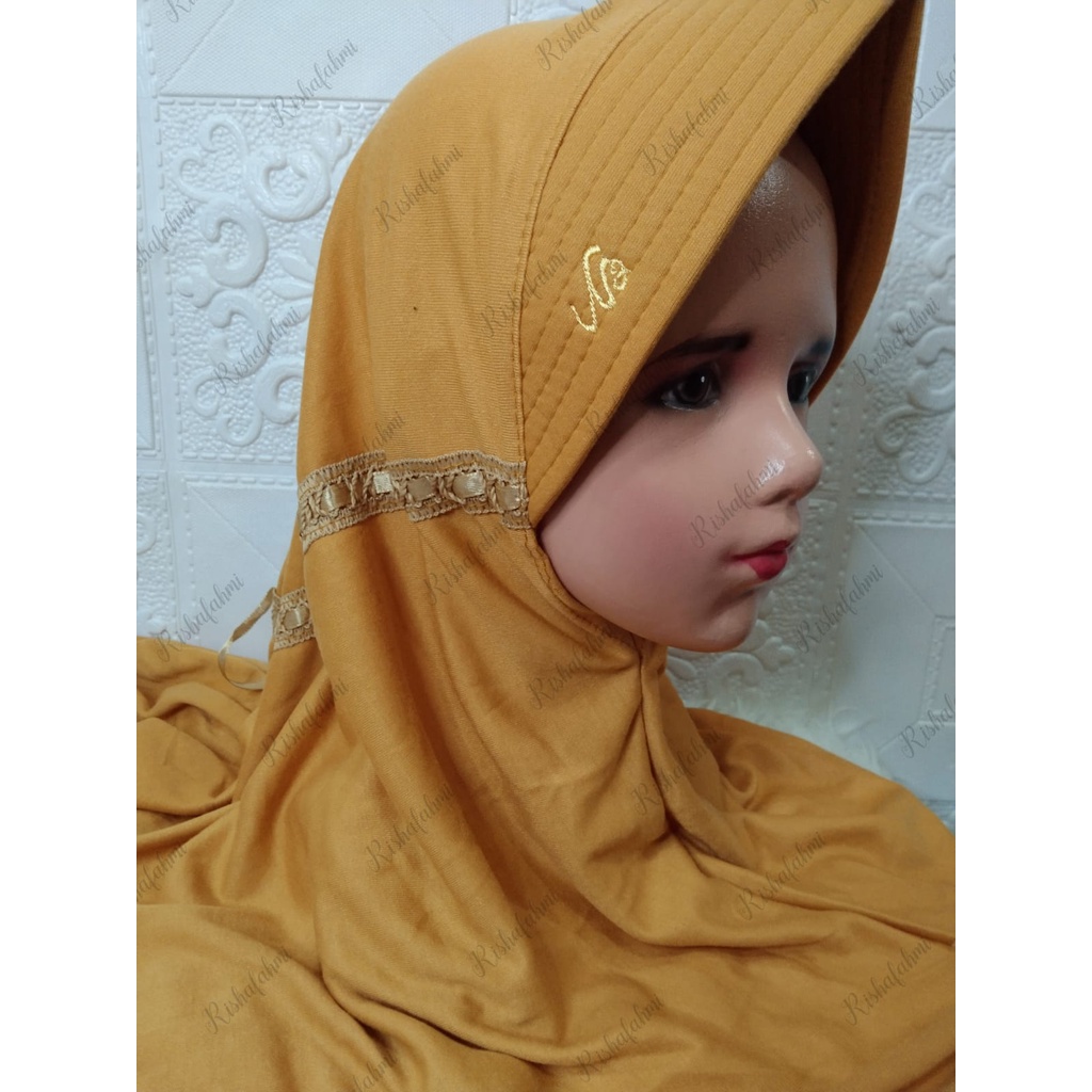 JILBAB KERUDUNG ANAK SEKOLAH TK/SD SERUT POLOS WARNA MUSTARD