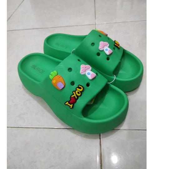 Keluaran Terbaru.. Sandal Selop Wedges Candy Sandal Viral Tiktok Para Artis 7002 Sandal Fuji